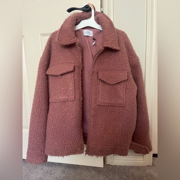 Urban Outfitters Pink Sherpa Oversized Coat - Picture 2 of 6